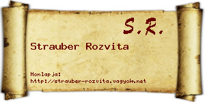 Strauber Rozvita névjegykártya
